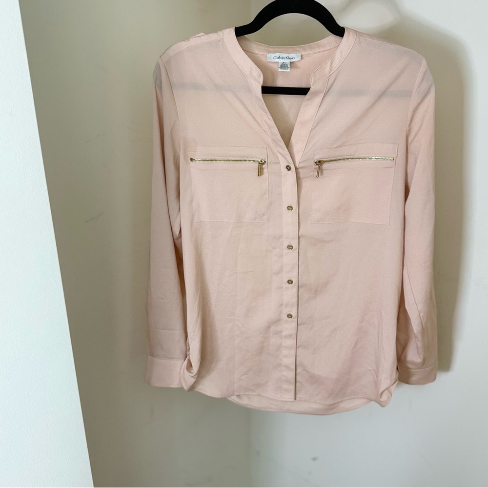 Calvin Klein Pink Buttoned Blouse